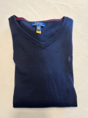 🧥 Pull Ralph Lauren garçon laine bleu marine XL 170cm 🧥
