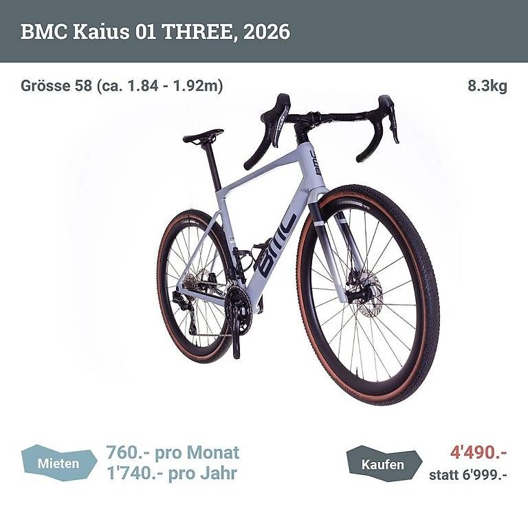 Biciclette: BMC Kaius 01 THREE (2026), Grösse 58 – Usato da Zürich venduto da Testo 1