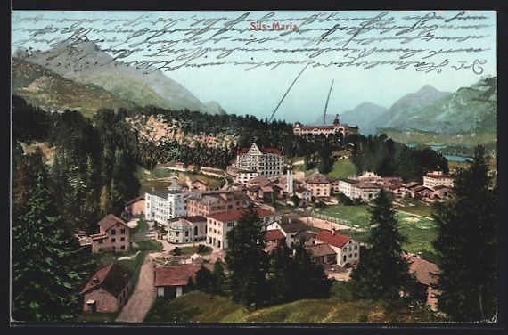 Cartes postales: Sils-Maria, Teilansicht mit Strassenpart – D'occasion à Berlin par bartko-reher
