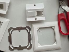 UP 2x RJ45 Kallysto line Schrägauslas Hager UKV EDV weiss
