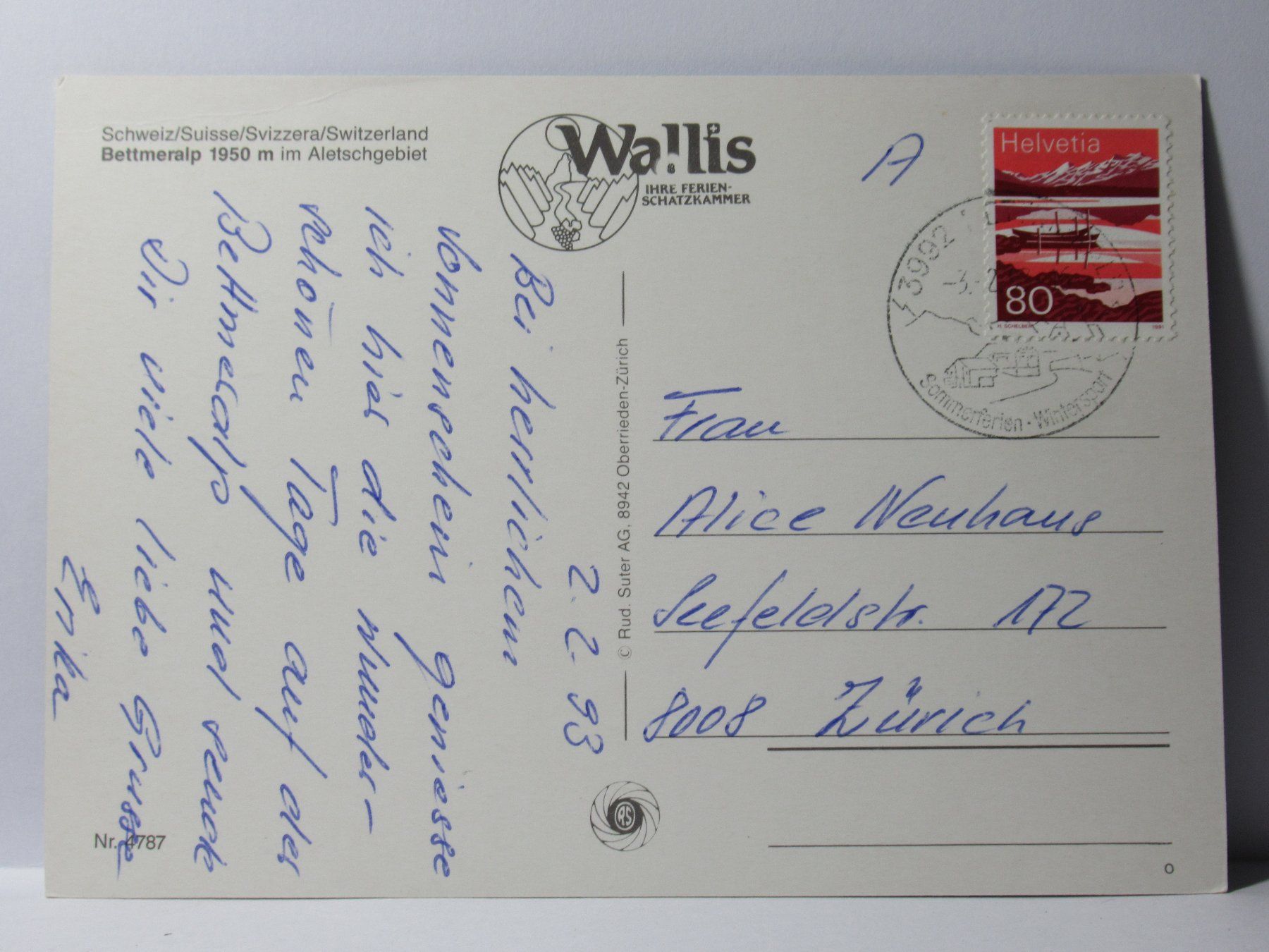 Cartes postales: Bettmeralp – D'occasion à Grenchen par frechri 1