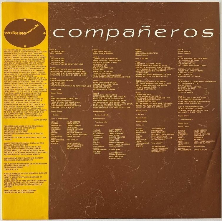 Schallplatten: Working Week, Compañeros (Contemporary Jazz) – Gebraucht aus Flums von Empe1 2