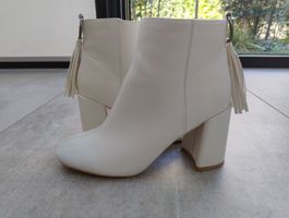 Lederstiefeletten weiss Lost Ink, Gr. 40