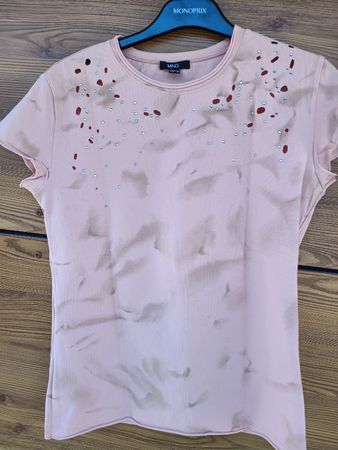 Tee-shirt rock n roll rose avec strass Mango XL