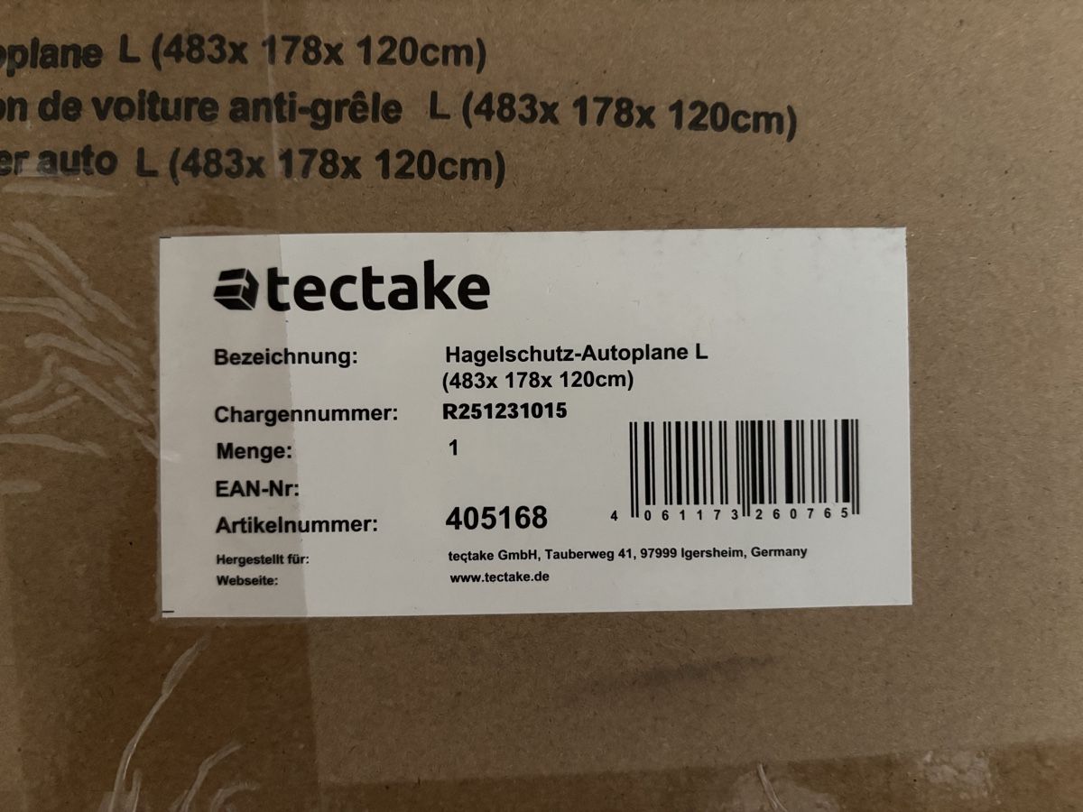 Housses pour voitures: Tectake bache voiture anti grêle  – Neuf avec emballage d'origine à Lausanne par ringalski 1