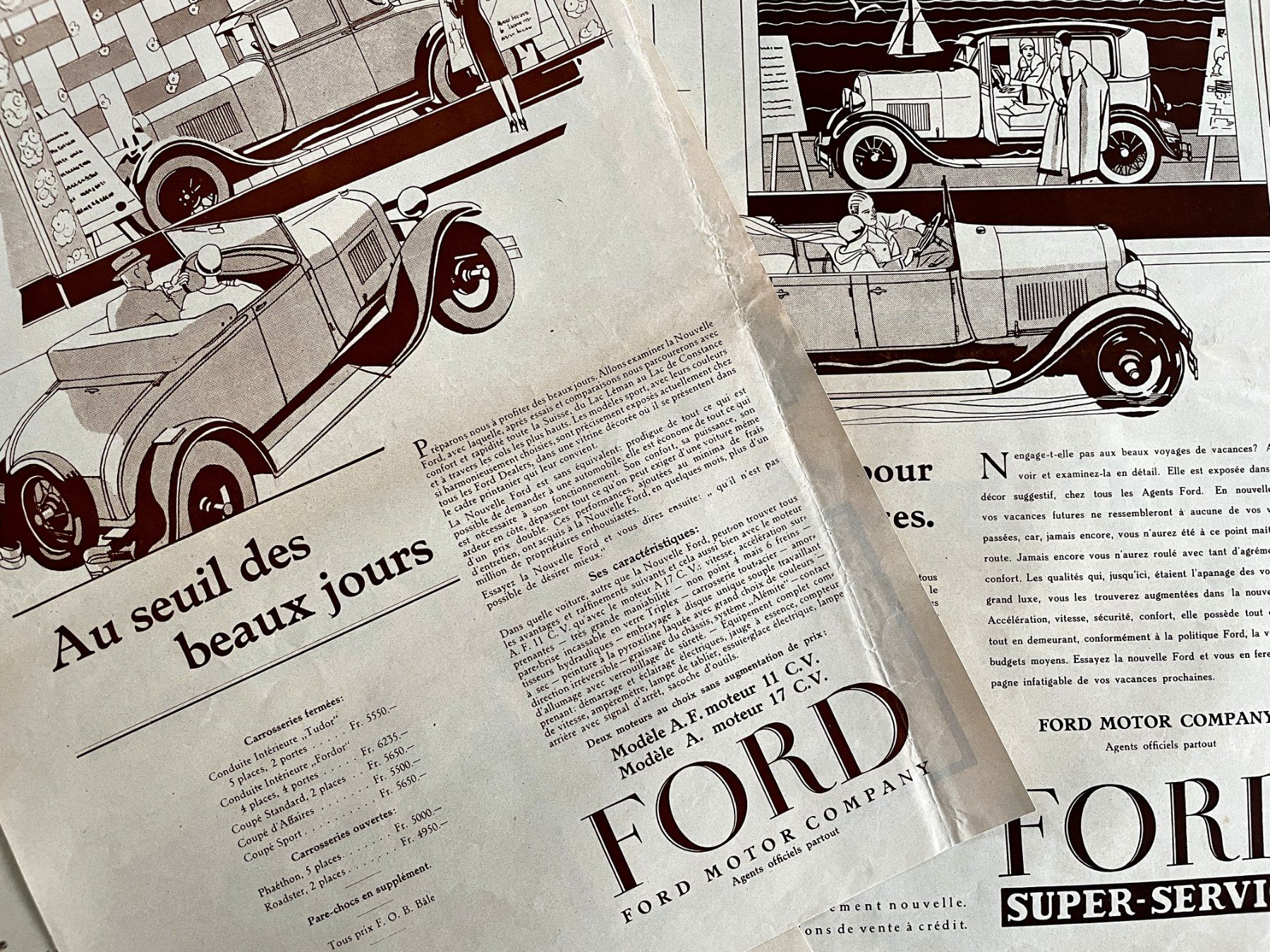 Foto & Immagini: Ford - 4 Alte Werbungen / Anciennes publicités 1929/33 – Usato da Savagnier venduto da Ne2065
