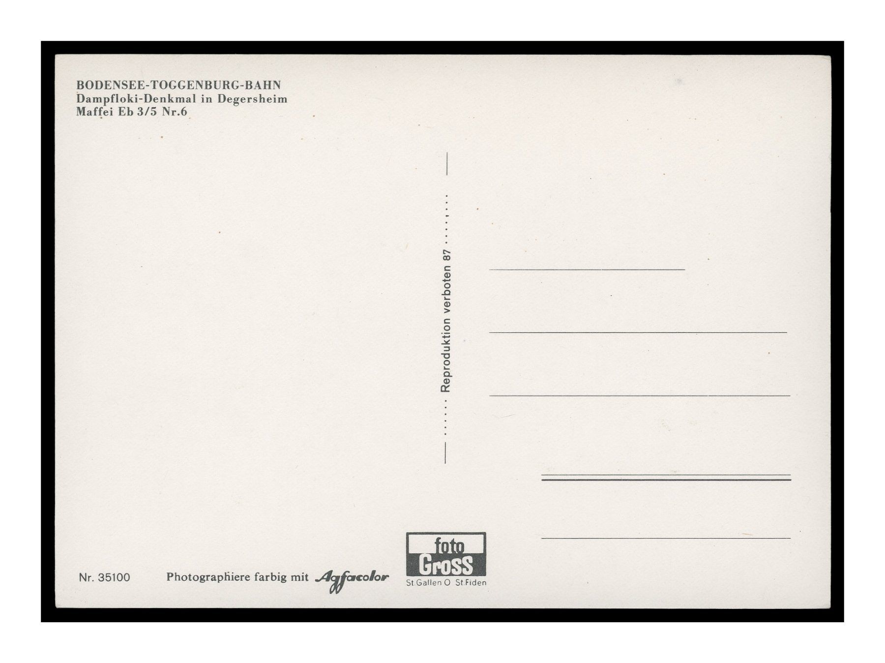 Cartoline postali: BODENSEE-TOGGENBURG-BAHN – Usato da Onex venduto da Lagorel01 1