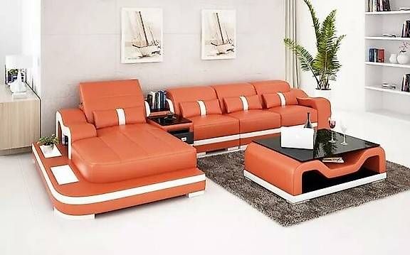 Divani: Polster Ecksofa L-Form aus Premium Lederstoff, Maße ca. 40 – Usato da Zug venduto da jvmoebel-schweiz 3