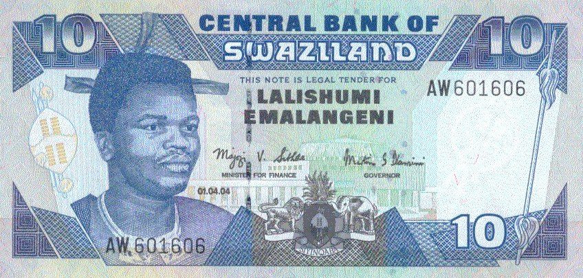 Banconote: Swasiland 10 Lilangeni 2004 P-29b UNC – Nuovo (secondo la descrizione) da Schliern b. Köniz venduto da pizzitaxi
