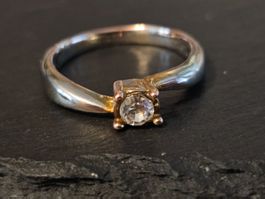 AKTION Gelb gold Ring massiv Stein Geschenk Modeschmuck 4.19