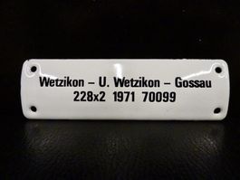 KLEINES ALTES EMAILSCHILD WETZIKON 1971