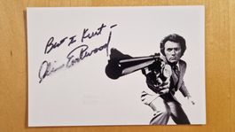 Clint Eastwood, Original Autogramm auf Foto in s/w