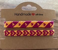 Set 2x Armband / Freundschaftsband Herz Motiv