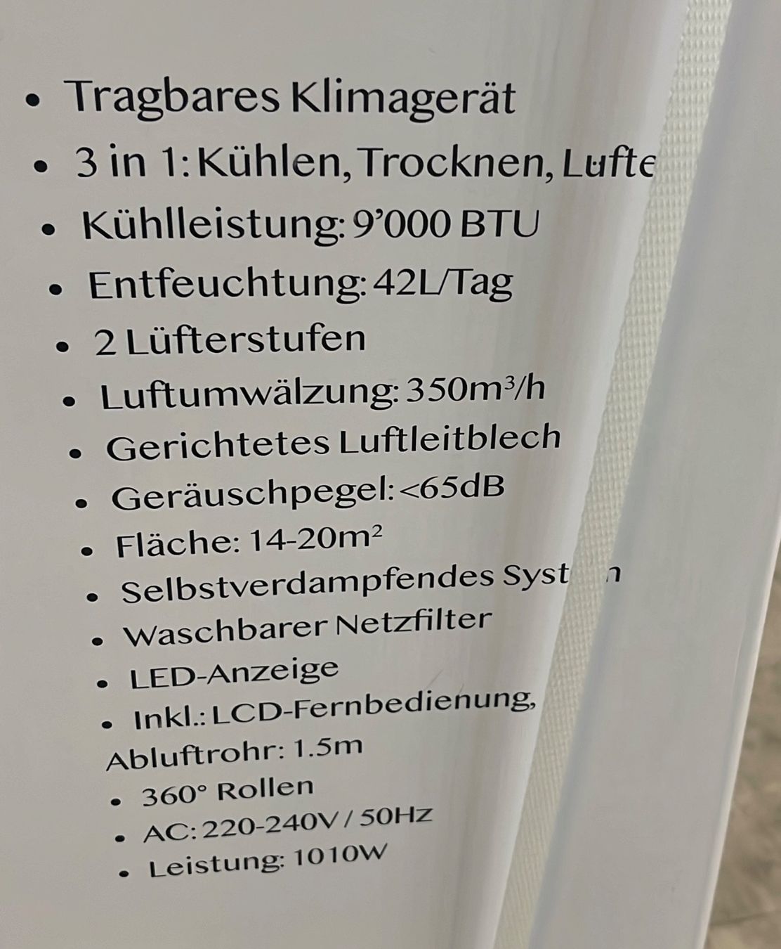 Ohmex Klimageräte: Klimaanlage Ohmex AIR 9100 CON – Gebraucht aus Horriwil von Carmen4716 3
