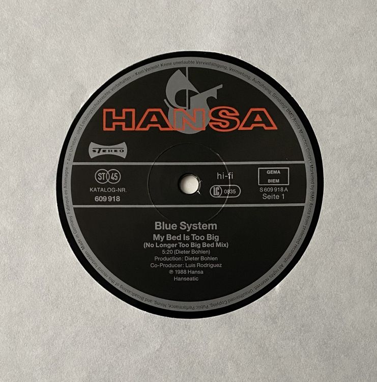 Blue System, My Bed Is Too Big Kaufen auf Ricardo