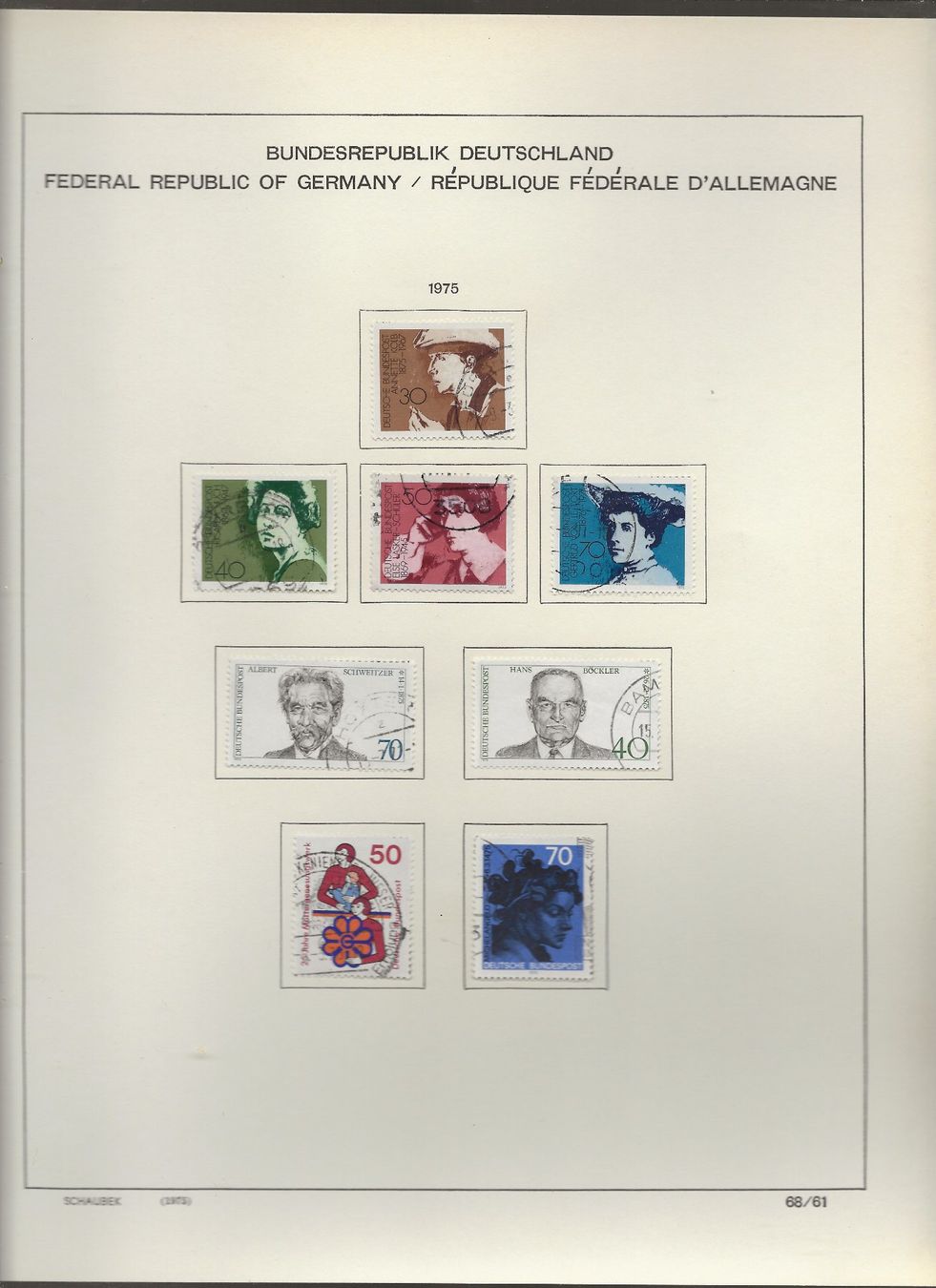 Alle Briefmarken: Marken Deutschland BRD  1975 bis 1976 – Gebraucht aus Au ZH von xelagreb01 1