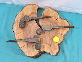 3 antike Jalousie Rückhalter, Gusseisen (LOT2586#FBS2)