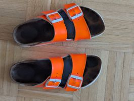 Birkenstock, neon orange Grösse 38 gebraucht