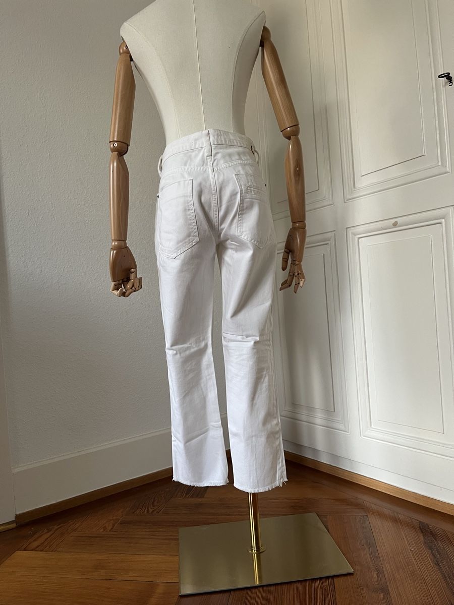 Zara Jeans: Zara Basic White Distressed Cropped Jeans - Summer 👖 – Usato da Mies venduto da Nib2011 6