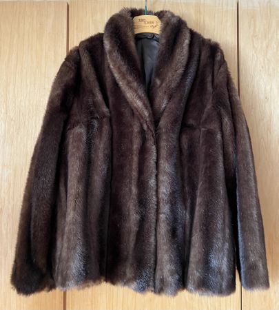 Pelzjacke Kunst-Nerz gefüttert Grösse 46 / 48 handgefertigt