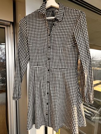 Damen Kleid mit Karo Muster aus Baumwolle