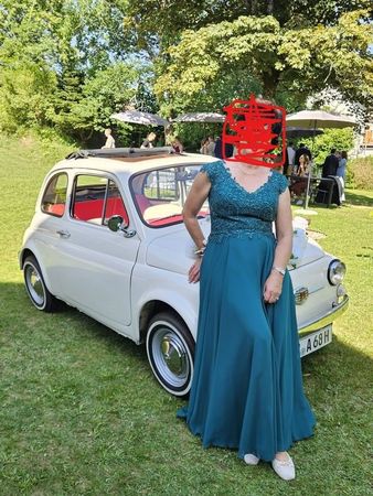 Festliches Kleid in Petrolgrün