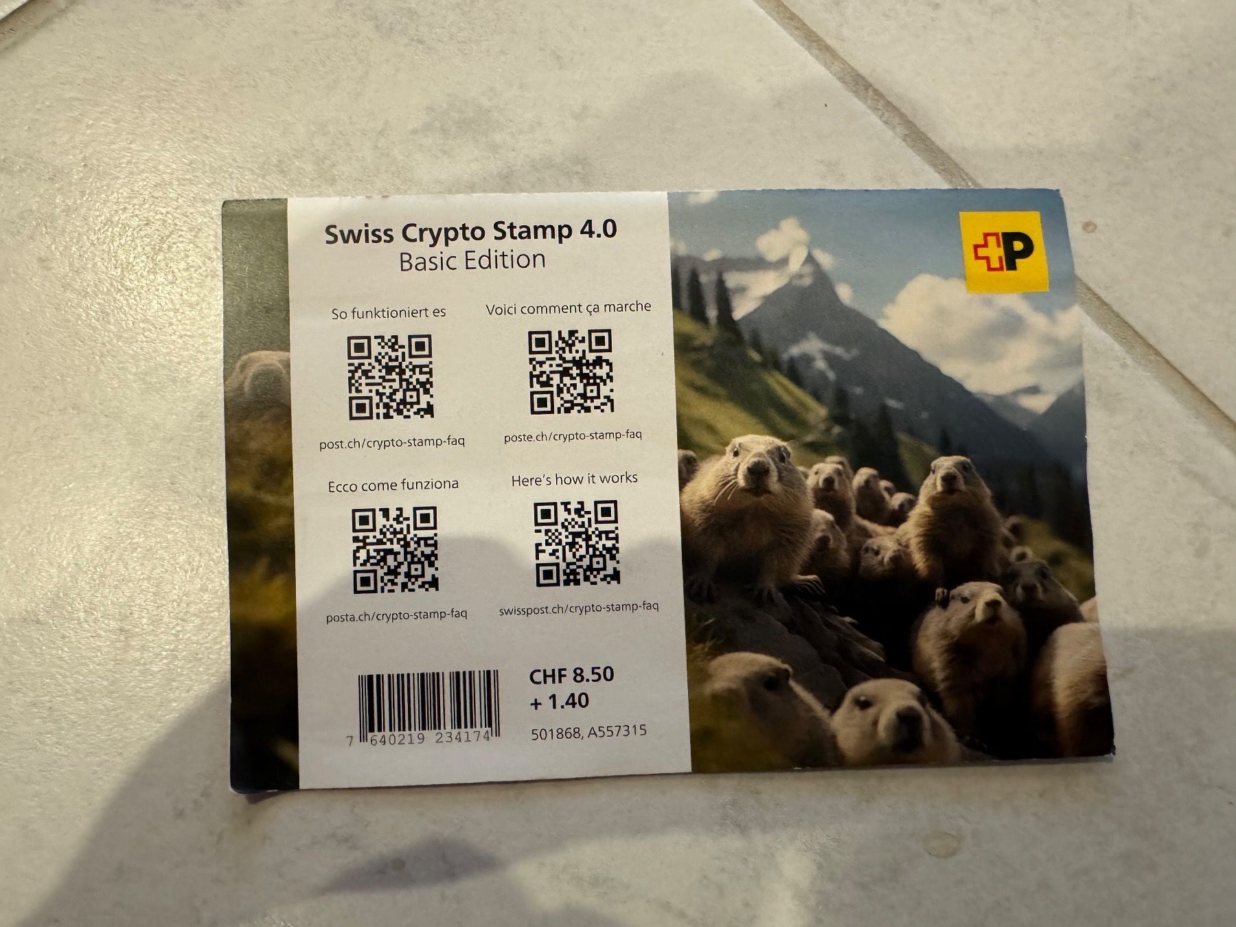 Tutti i francobolli: Swiss Crypto Stamp 4.0 ID 2 – Nuovo (secondo la descrizione) da Broglio venduto da lory00