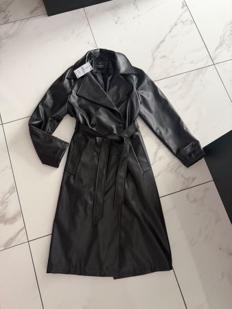 Stradivarius  Trenchcoat Kunstleder schwarz Grösse S neu