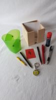 Zettelbox Holz natur & Stifte Halter & Zubehör, Nr. 4