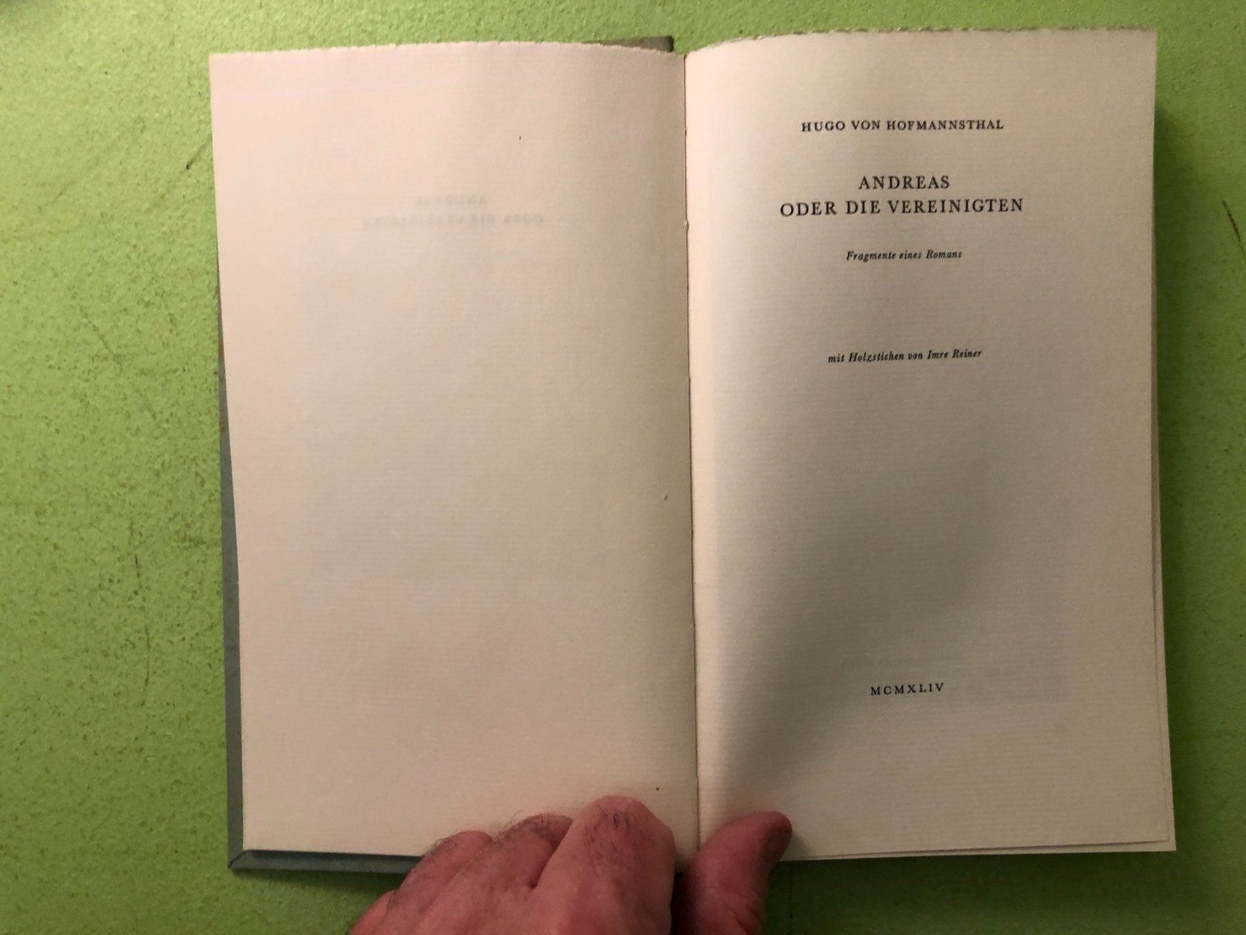 Libri: Hugo von Hofmannsthal: Andreas oder Die Vereinigten. – Usato da Zürich venduto da allp 2