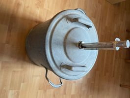 Einmachtopf aus Metall mit Thermometer gebraucht neuwertig