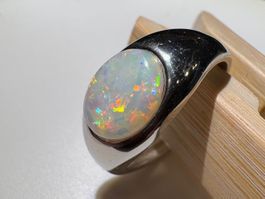 Ring Australischer Crystal-Opal+Silber, variable Grösse