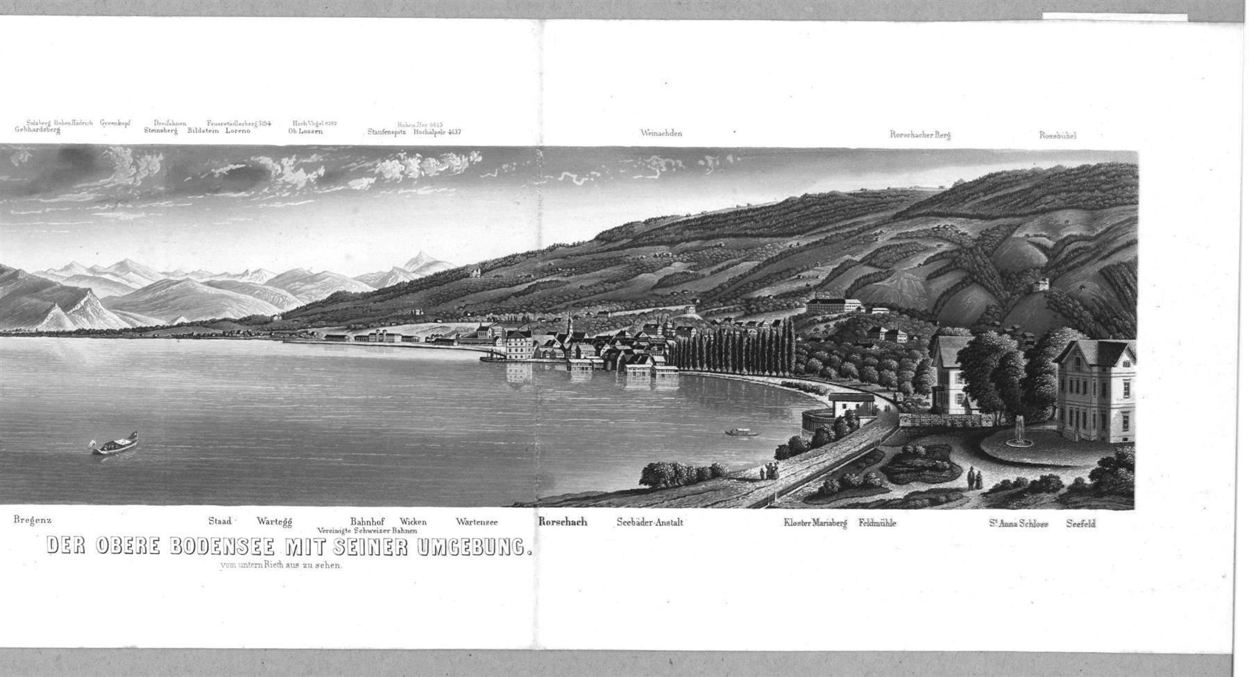 Incisioni: Rorschach Panorama von Isenring 1859 selten – Usato da Rafz venduto da Helvet32 2