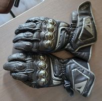 Motorradhandschuhe Leder schwarz mit Protektoren Grösse L