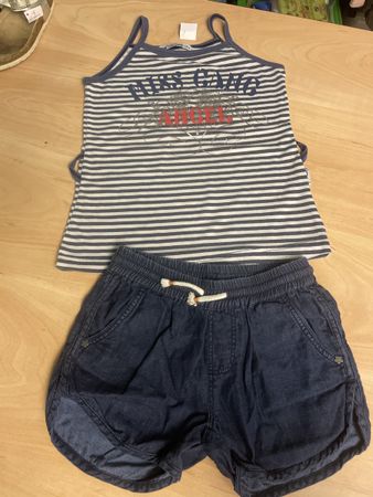 Sommer Set, Top & Shorts, Gr. 110, Miss Gang,naturaline
