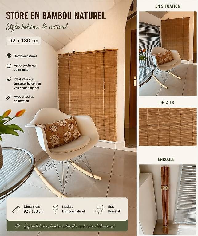 Tende da sole: Store en bambou naturel  – Usato da Collombey venduto da qua_lb8f 1