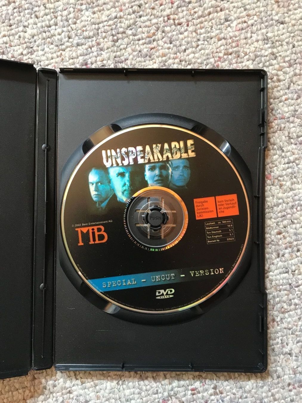 Alle DVDs: Unspeakable (Special Uncut Version) - dvd – Gebraucht aus Liestal von Adam-Grey 2