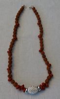 . ***TOP*** Perlenkette Rot-Braun mit Anhänger ***TOP***