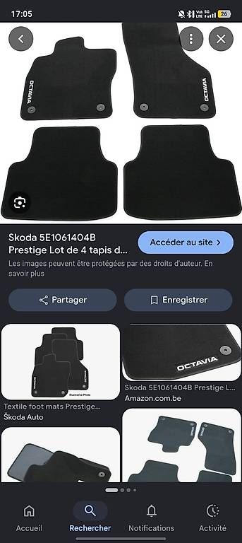 Tappeti & Tappetini: Tapis Skoda Octavia neufs  – Usato da Champagne venduto da Leomilo19 1