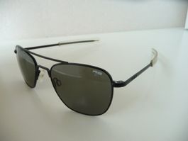 NEUE Randolph Aviator Matte Black 52mm graues Glas ohne OVP