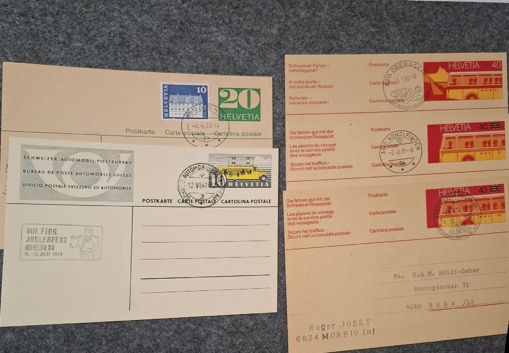 Tutti i francobolli: 5 Belege Schweiz/ Lot 2 ab 1 CHF – Usato da Basel venduto da Swiss_phil_Auktion