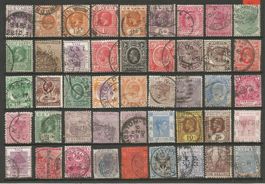 45 Timbres Anciens de divers Colonies Anglaises