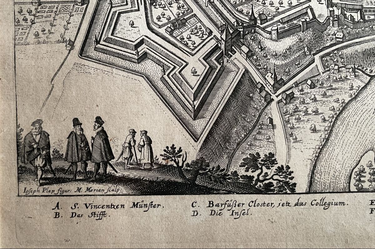 Incisioni: M. Merian Kupferstich Bern 1654 – Usato da Biel/Bienne venduto da Galaq 1