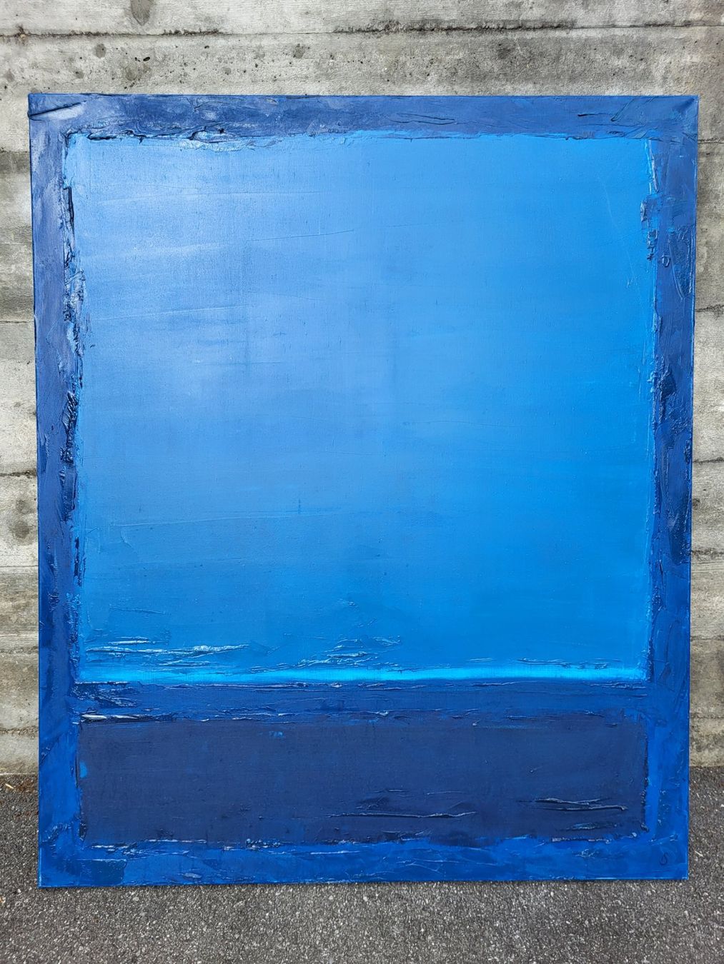 Dipinti: Ölbild 100x120 Horizont in blau – Usato da Steffisburg venduto da Isamart