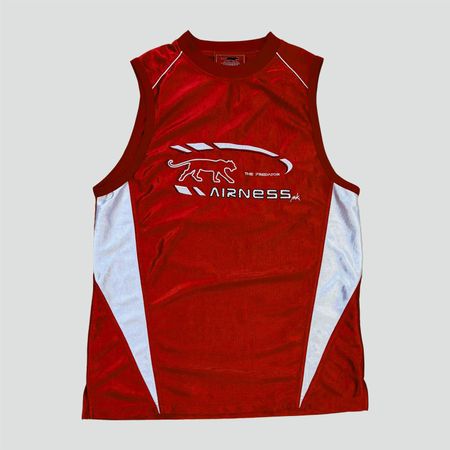 Streetwear style red Airness vest (Nike Reebok Adidas stüssy