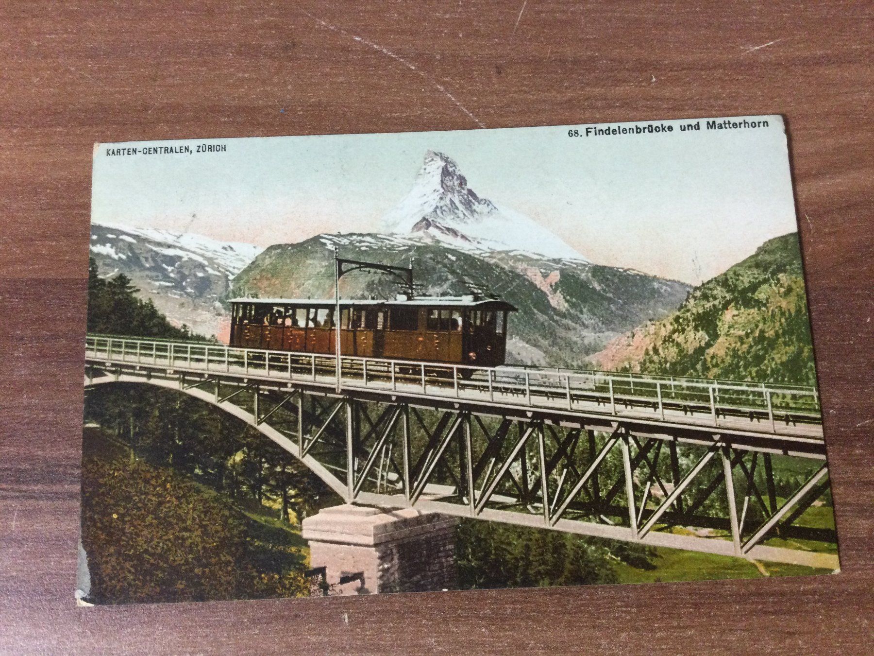 Cartoline postali: Alte Ansichtskarte Matterhorn mit Findelenbrücke – Usato da Wangen SZ venduto da kuriosum12