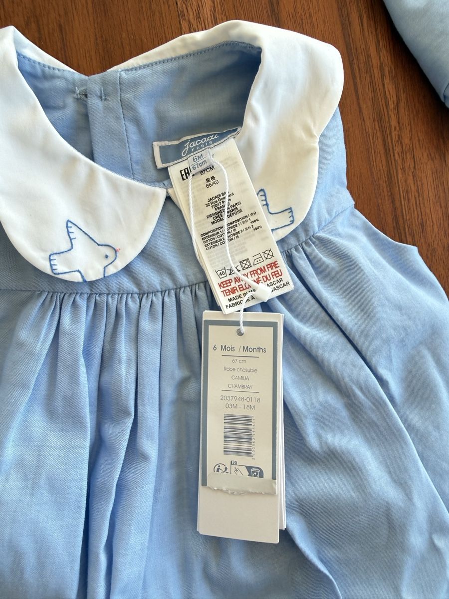 Jacadi Kleider & Röcke: Jacadi Kleid hellblau mit Vögeln Grösse 6M neu – Neu und originalverpackt aus Neuhausen von ddelucia87 2