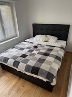 Boxspringbett 160x200 cm, schwarz, mit Stauraum