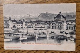 Luzern 1907, Bahnhof, Pferdefuhrwerke, Schiff, Kriegsmuseum