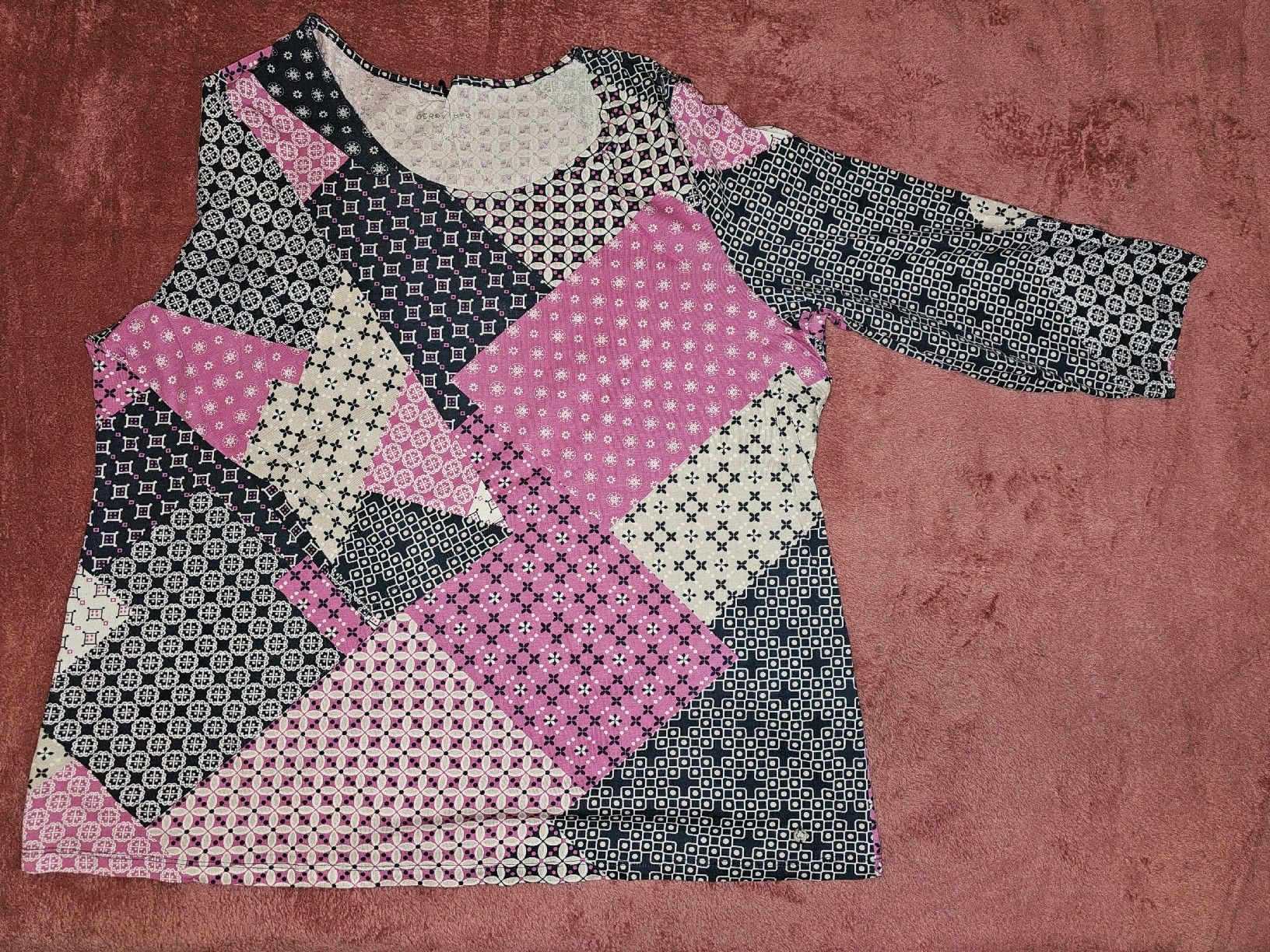 Gerry Weber Top: Langarm-Basic, pink-blau-beige, Gerry Weber, 46, NEU – Nuovo (secondo la descrizione) da Heiden venduto da Taronia 1